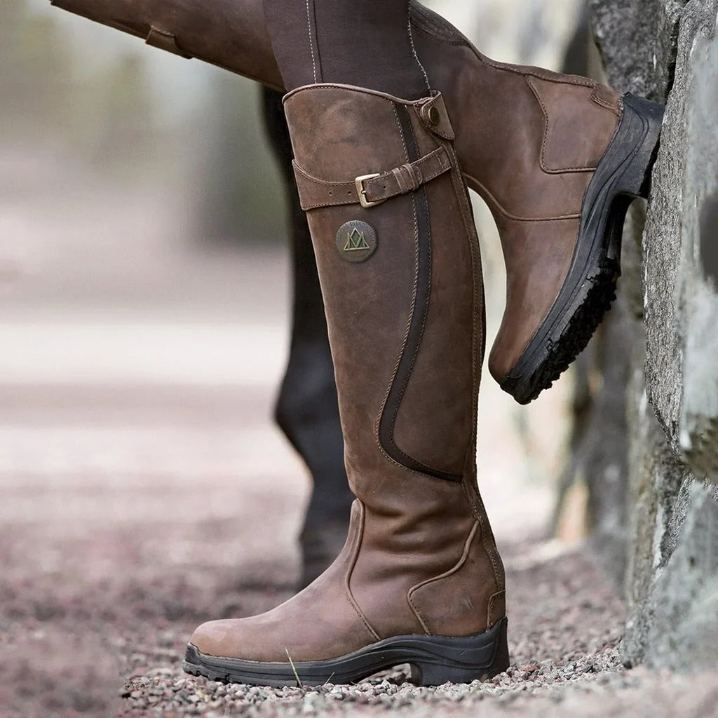 Women's Winter Boots with Non-Slip Traction and Ankle Support, Brown