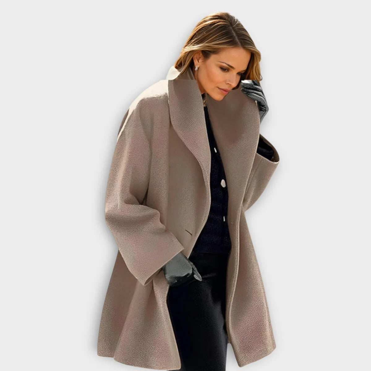Wool Blend Coat for Women with Wind Resistant Shell and Soft Lining