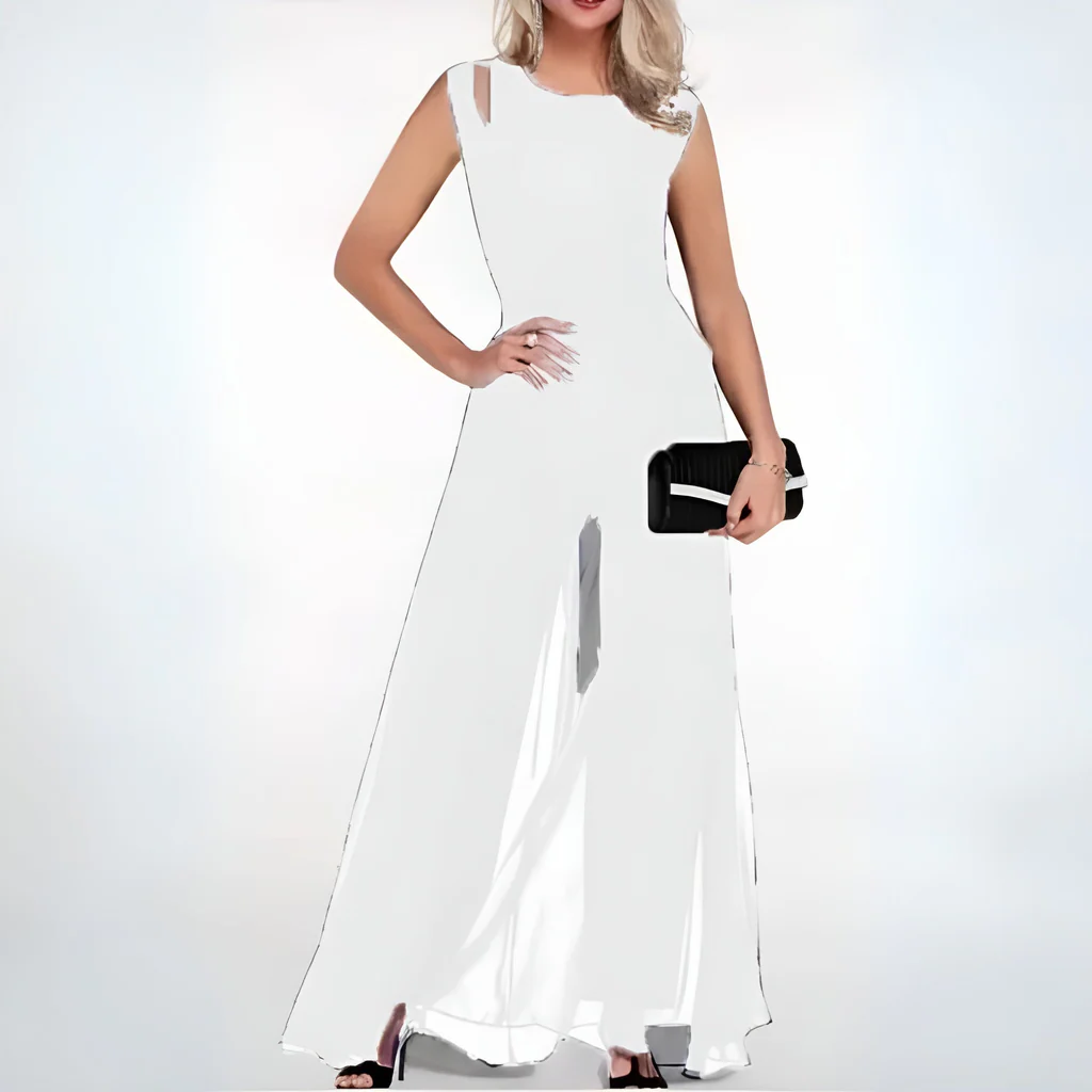 Women's Slim Jumpsuit with Deep Side Pockets and Breathable Fabric