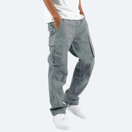 Cargo Pants for Men with Straight Fit and Multiple Side Pockets