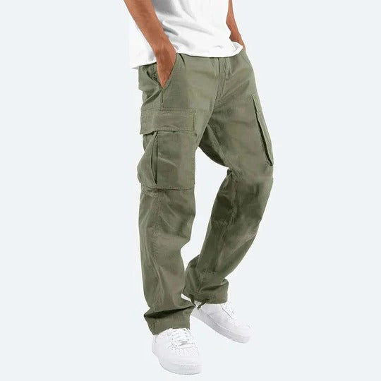 Cargo Pants for Men with Straight Fit and Multiple Side Pockets