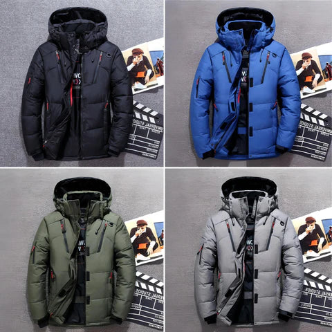 Insulated Hooded Jacket with Water Repellent Shell and Adjustable Drawstrings, Zippered Pockets
