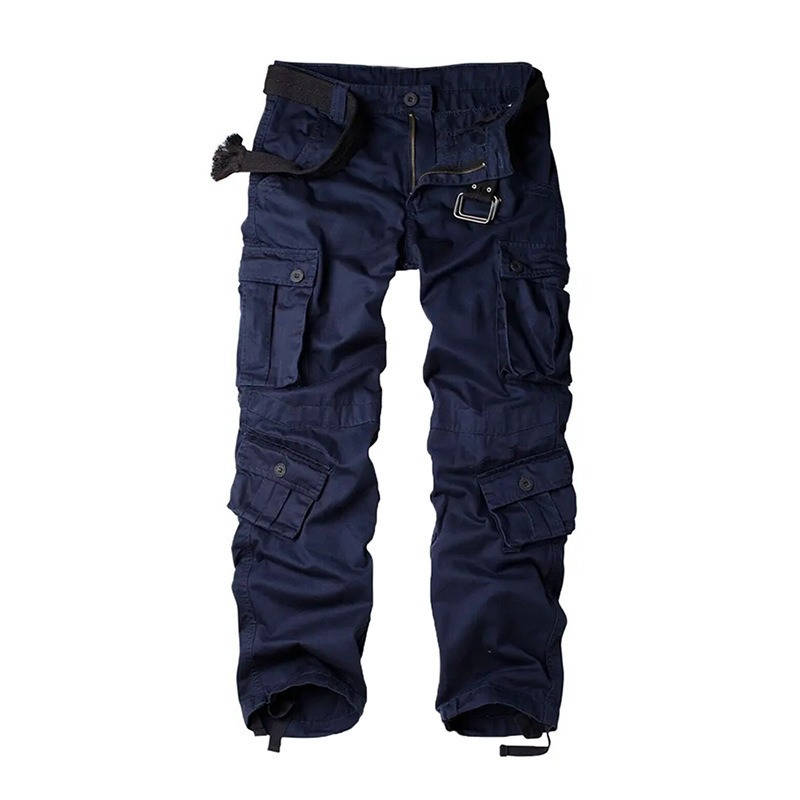 Cargo Pants for Men with Eight Pockets and Drawstring Leg Openings, Camouflage Ripstop