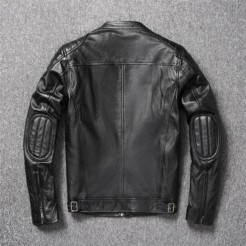Motorcycle Jacket with Quilted Heat-Trapping Design and Adjustable Snap Collar, Four Pockets