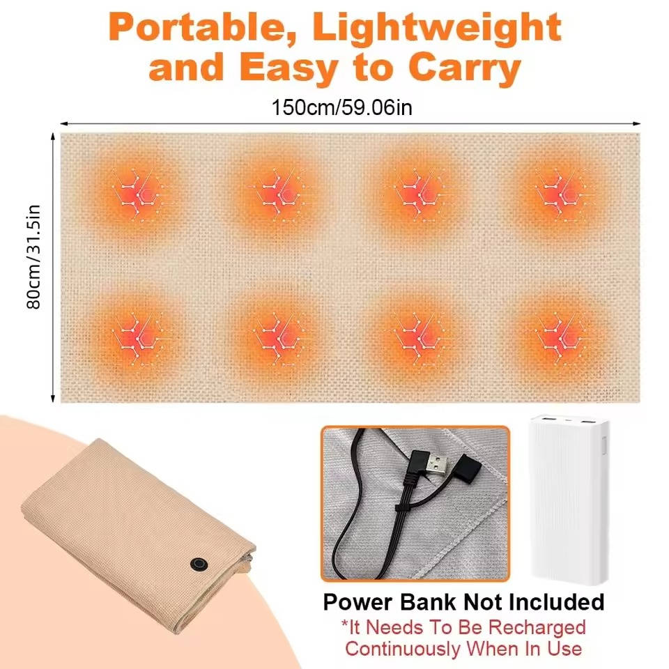 Heated Shawl Blanket with 8 Zones and 3 Temperature Settings for Shoulders