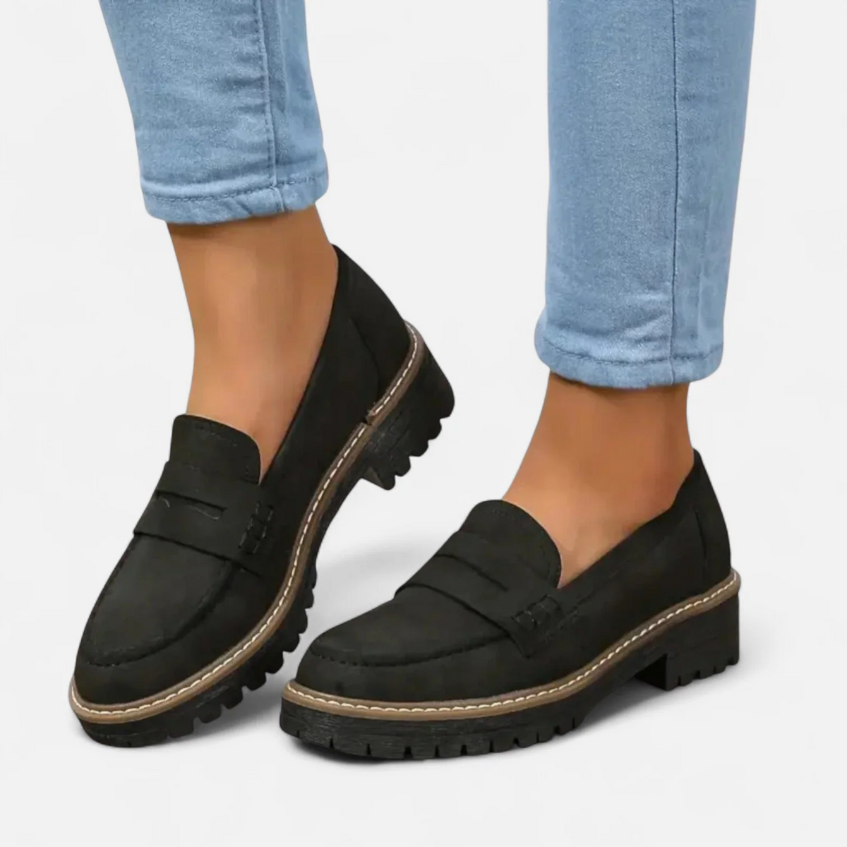 Slip On Loafers with Arch Support and Rounded Toe Box for All Day Wear