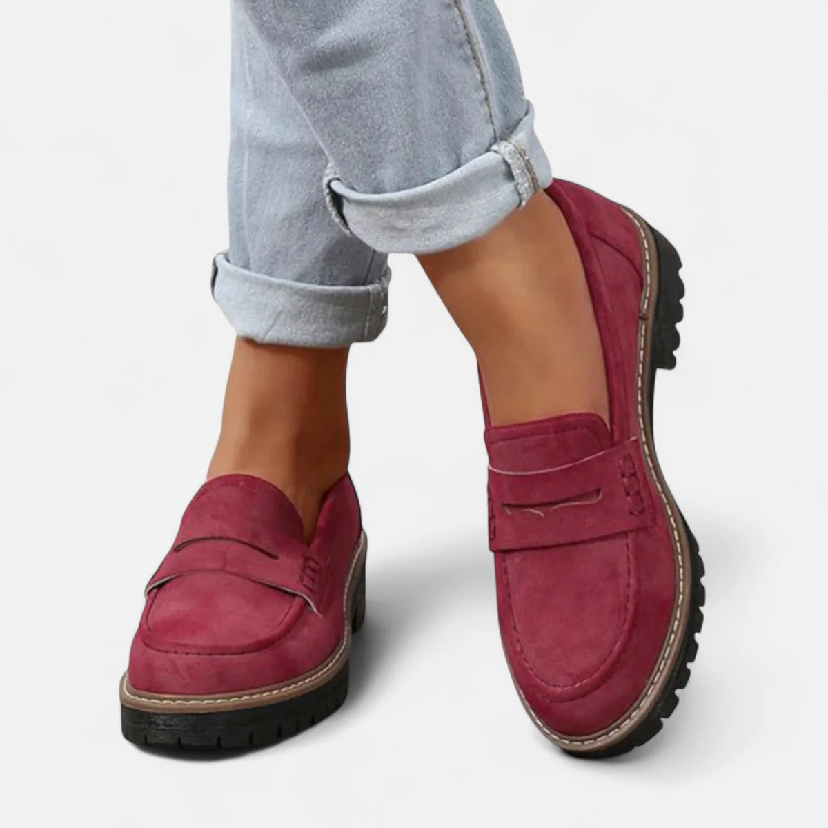 Slip On Loafers with Arch Support and Rounded Toe Box for All Day Wear