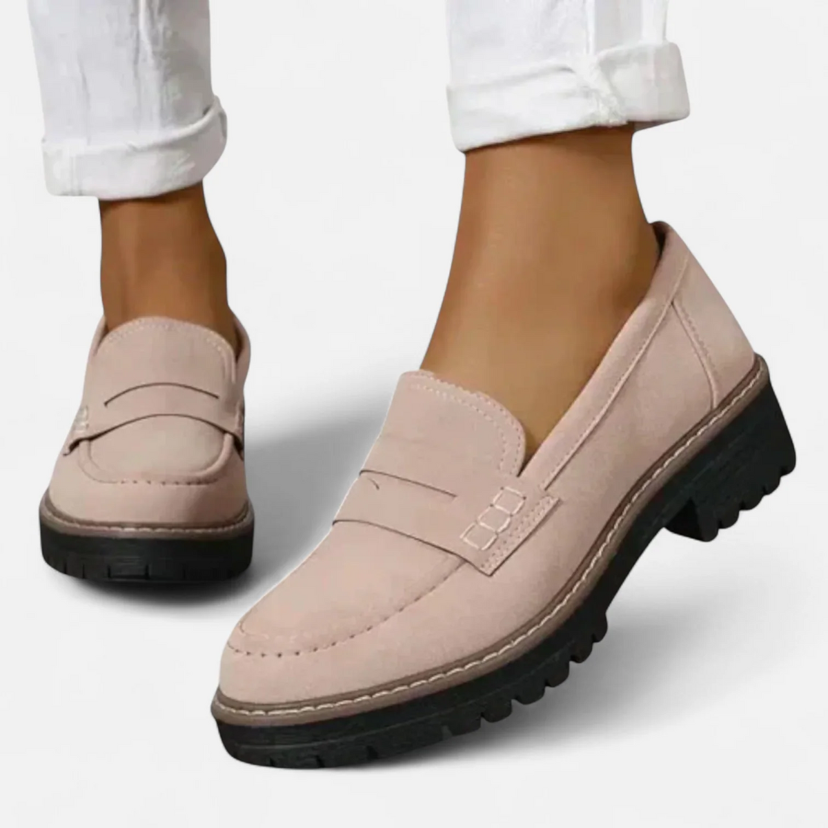 Slip On Loafers with Arch Support and Rounded Toe Box for All Day Wear