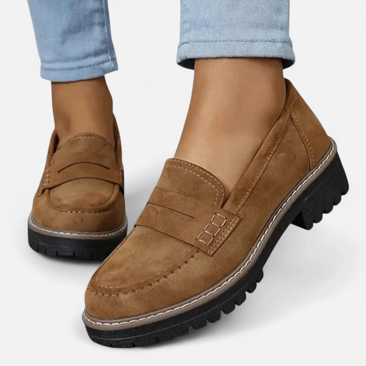 Slip On Loafers with Arch Support and Rounded Toe Box for All Day Wear