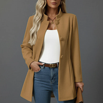 Women's Long Trench Coat with Adjustable Tie Belt and Button Closure for Spring and Fall
