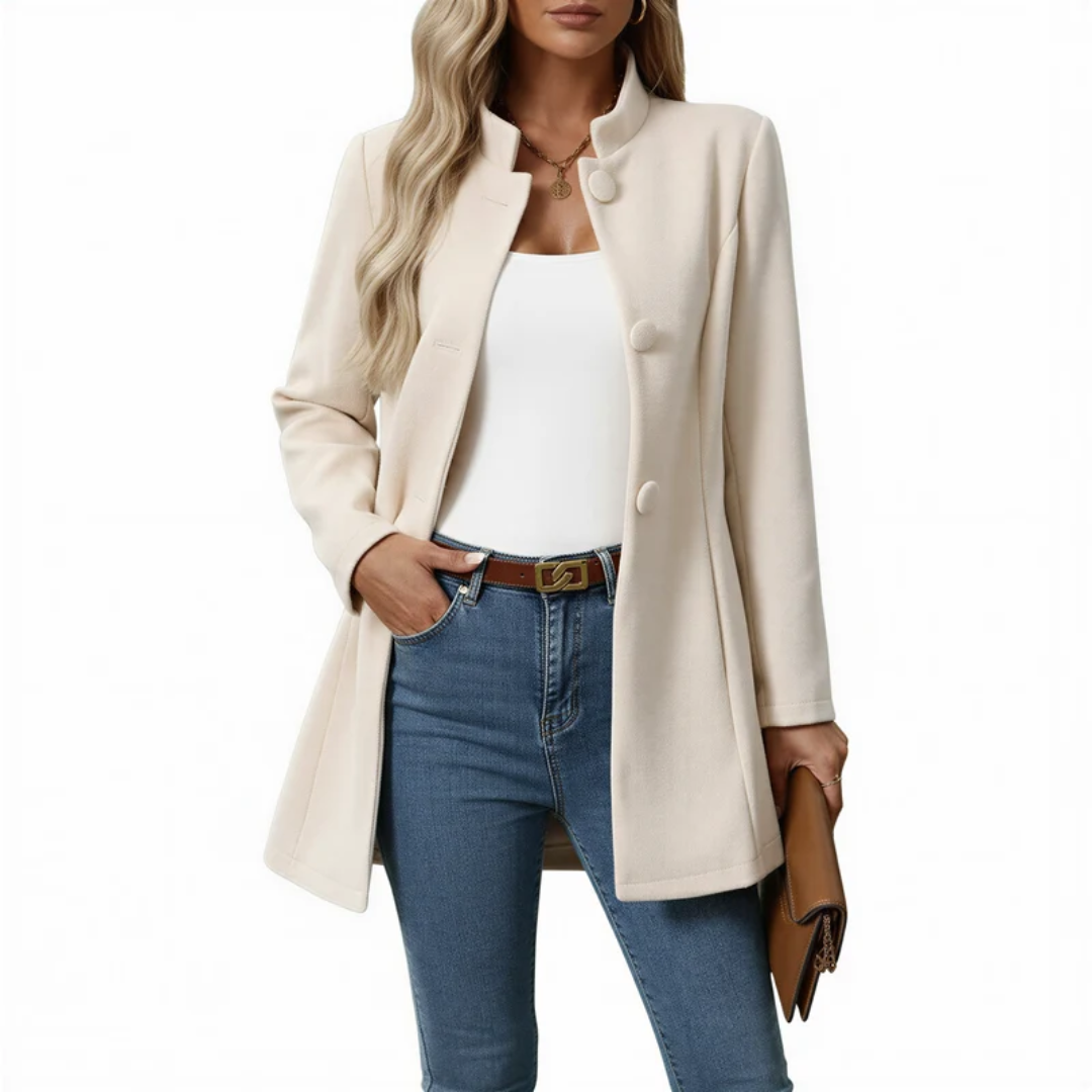 Women's Long Trench Coat with Adjustable Tie Belt and Button Closure for Spring and Fall