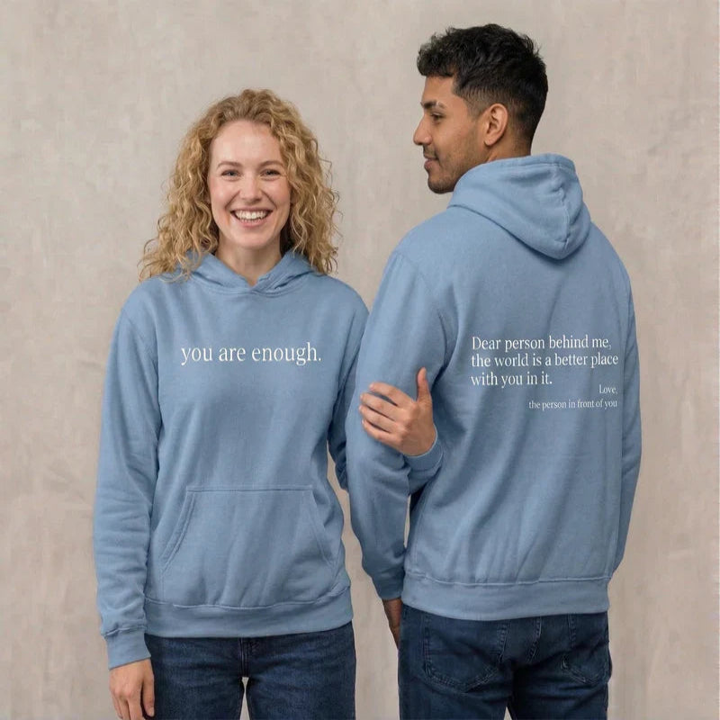 Pullover Hoodie with Front Pocket and Fleece Lining, Graphic Front and Back Print