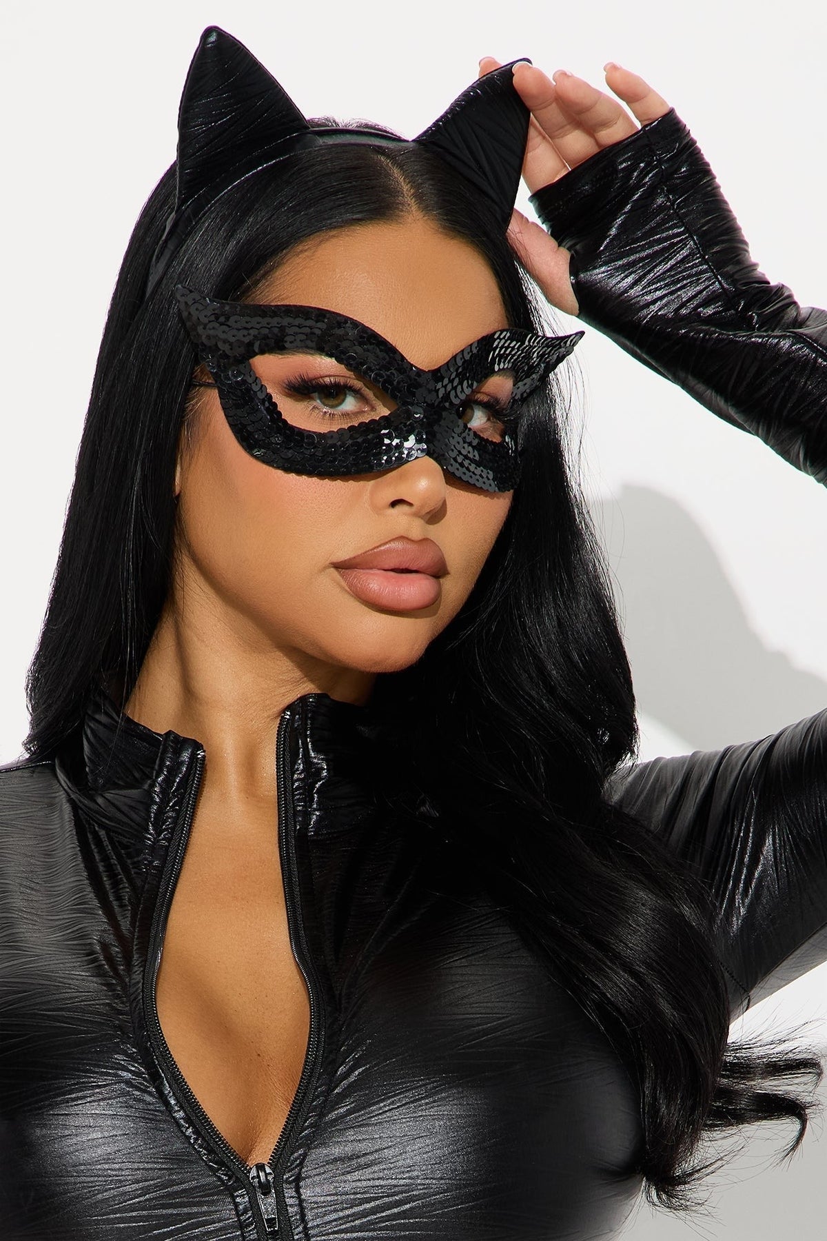 Cat Costume Set Four Piece with Stretch Knit Bodysuit and Coordinated Accessories