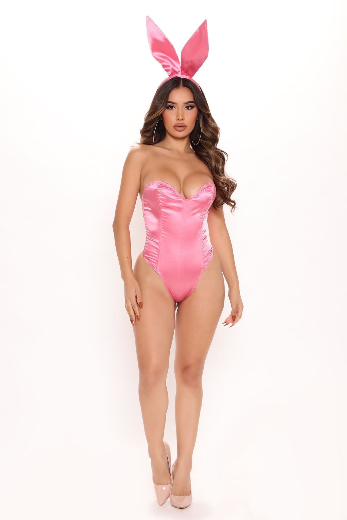 Women's Bunny Ear Headband with Matching Bodysuit and Adjustable Straps