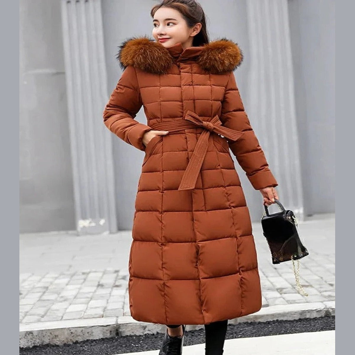 Women's Winter Jacket with Fleece Lining and Hooded Design