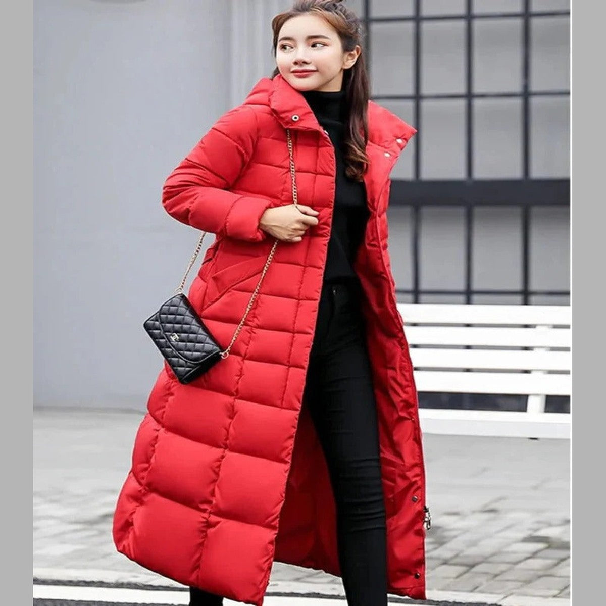 Women's Winter Jacket with Fleece Lining and Hooded Design