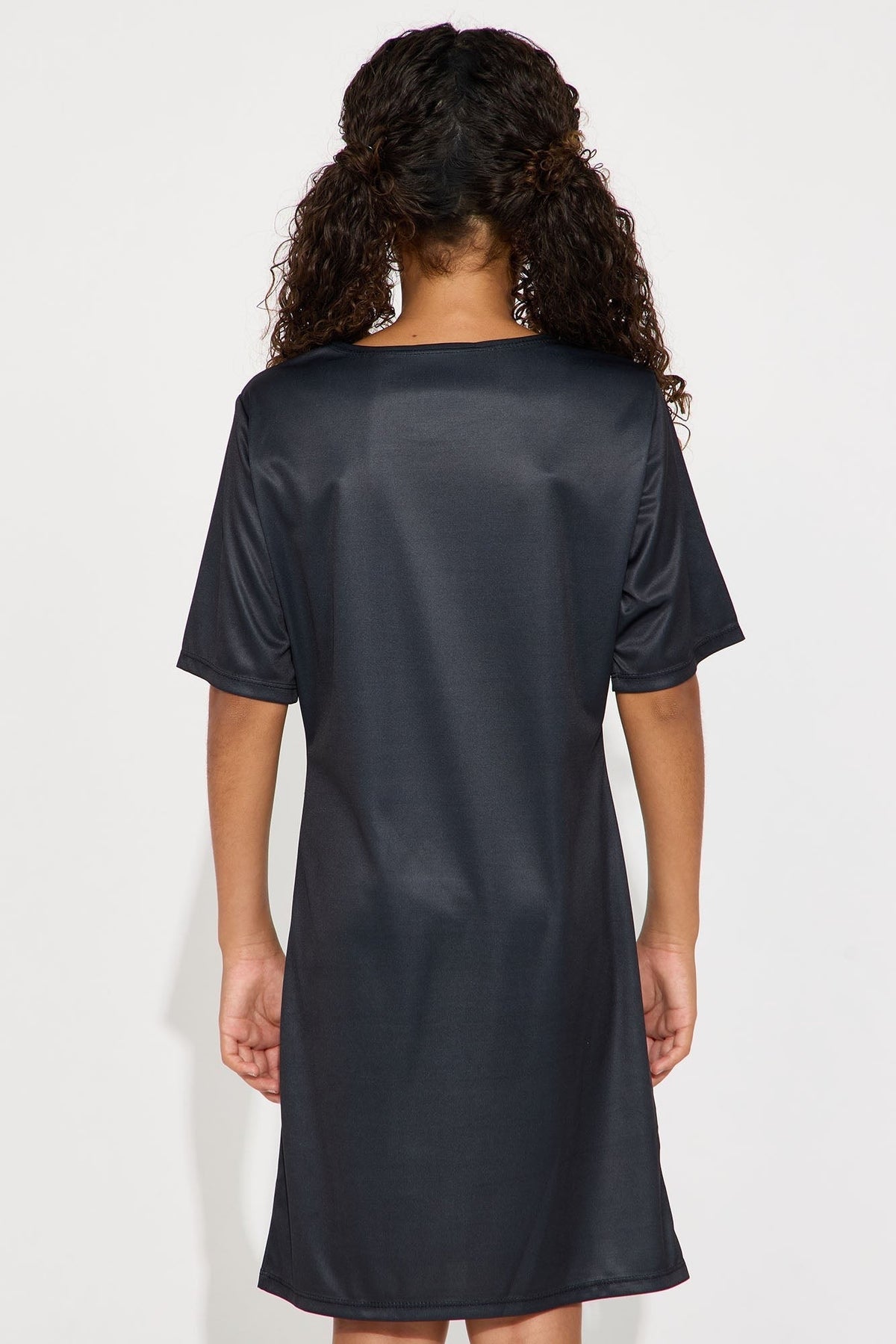 Skeleton Bone Print Dress for Kids with Short Sleeves and Crew Neckline