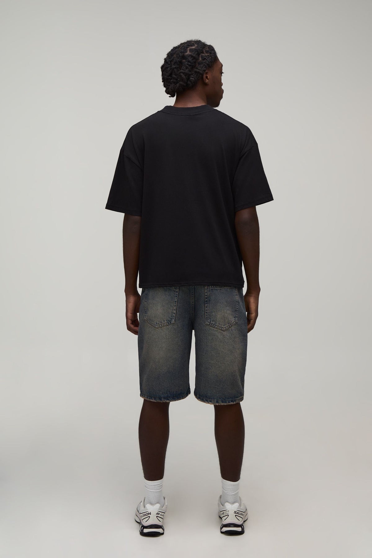 Cropped Gothic Graphic Tee with Oversized Boxy Fit and Dropped Shoulders