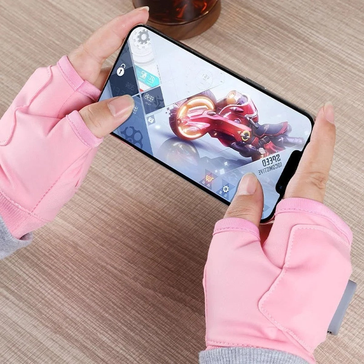 Heated Fingerless Gloves with Touchscreen Access and Three Heat Settings