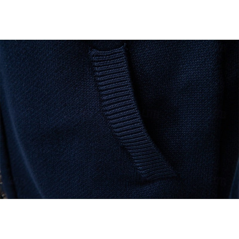 Fair Isle Cardigan with Full Zip and Stand Collar, Ribbed Trim