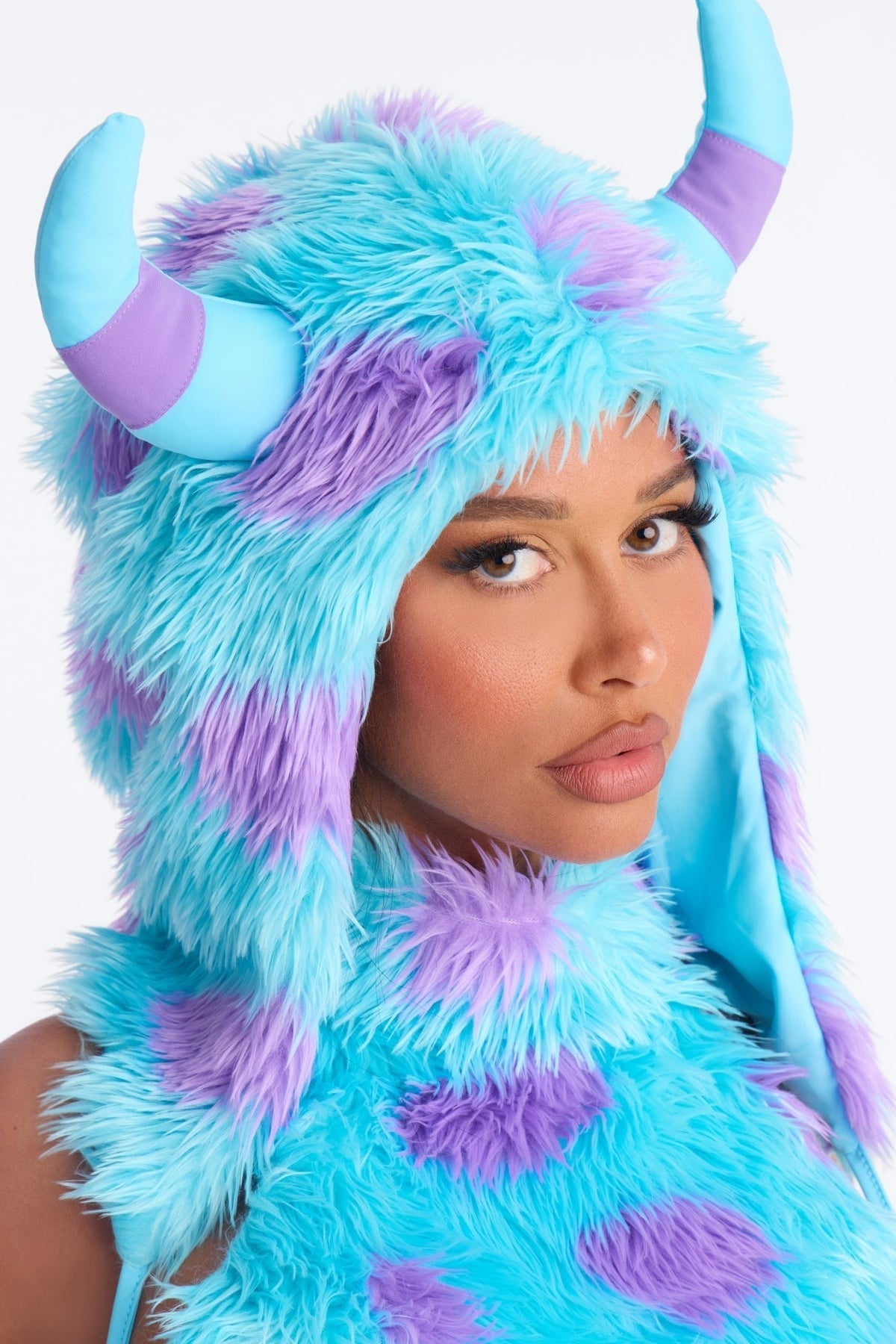 Four Piece Dinosaur Costume Set with Faux Fur Leg Warmers and Spandex Blend