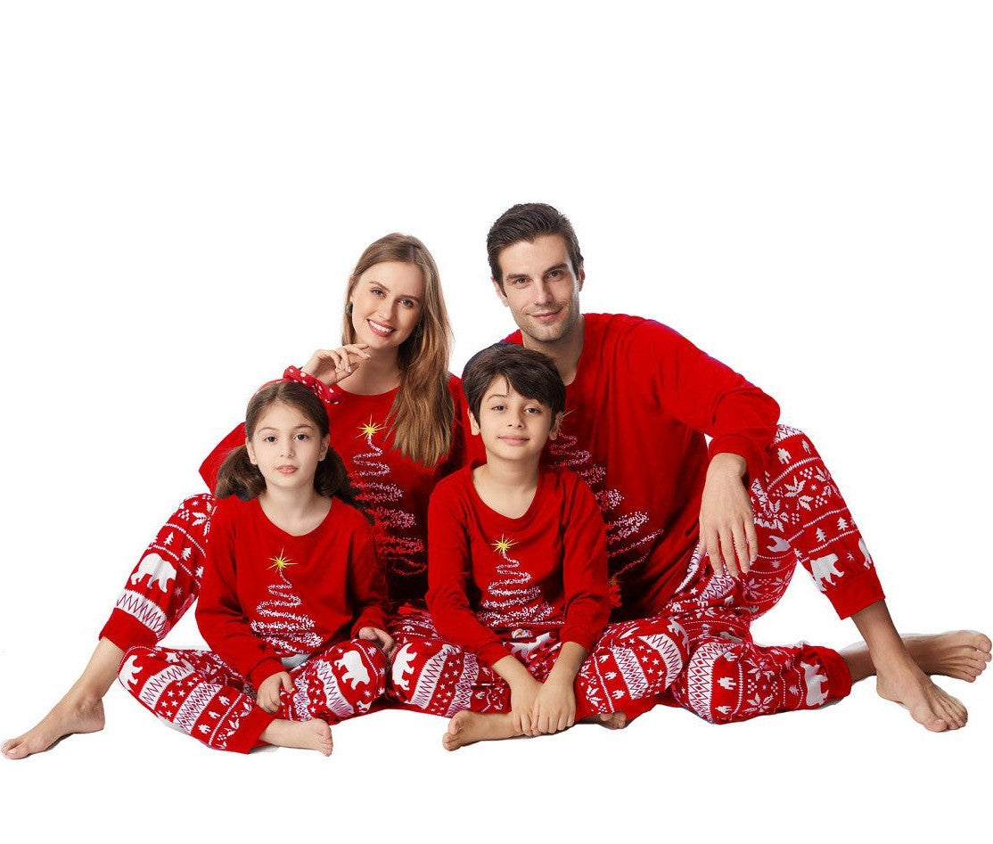 Family Matching Christmas Pajama Set with Reindeer and Snowflake Design