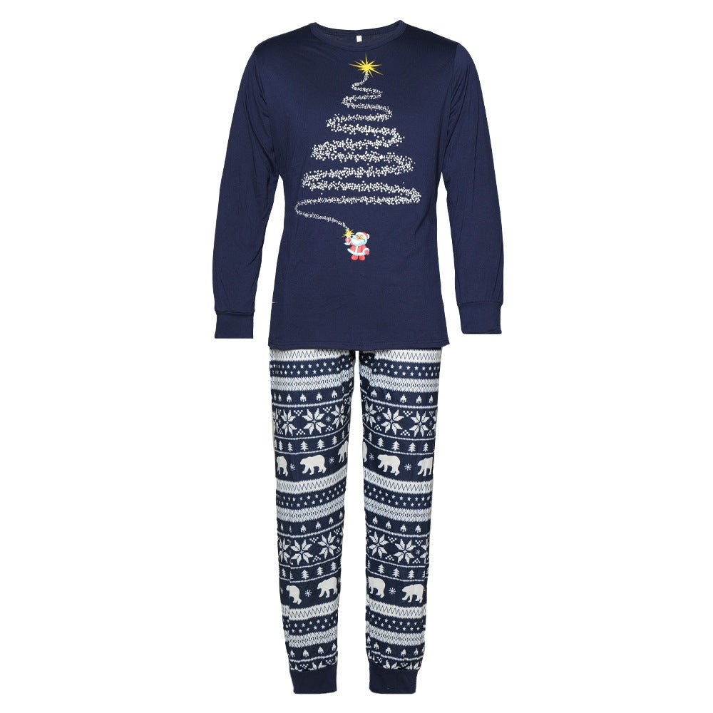Family Matching Christmas Pajama Set with Reindeer and Snowflake Design