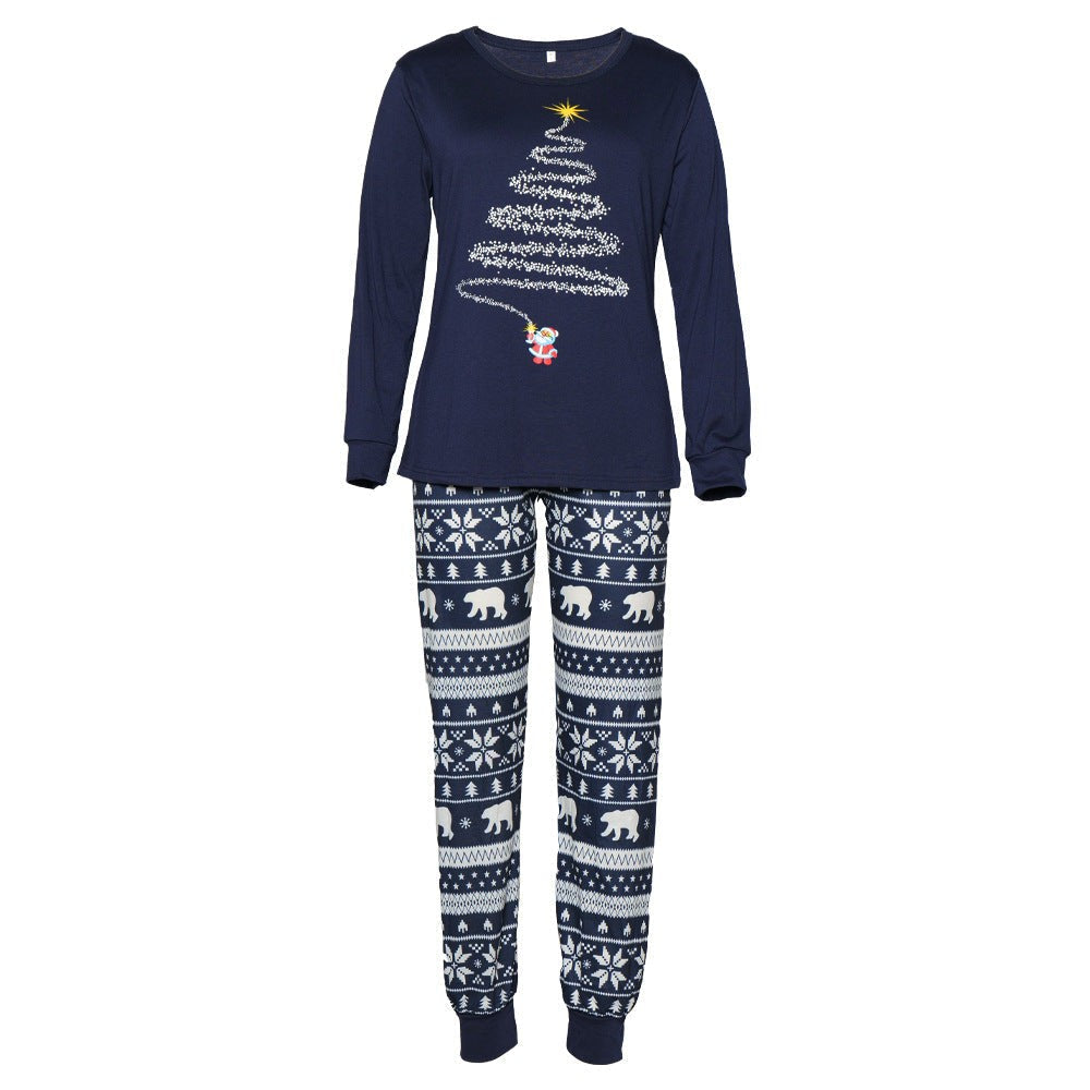 Family Matching Christmas Pajama Set with Reindeer and Snowflake Design