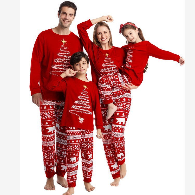 Family Matching Christmas Pajama Set with Reindeer and Snowflake Design
