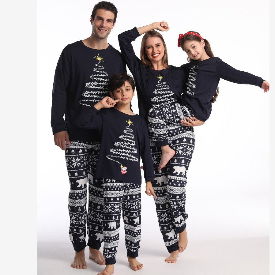 Family Matching Christmas Pajama Set with Reindeer and Snowflake Design