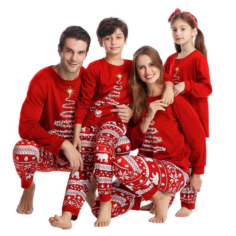 Family Matching Christmas Pajama Set with Reindeer and Snowflake Design