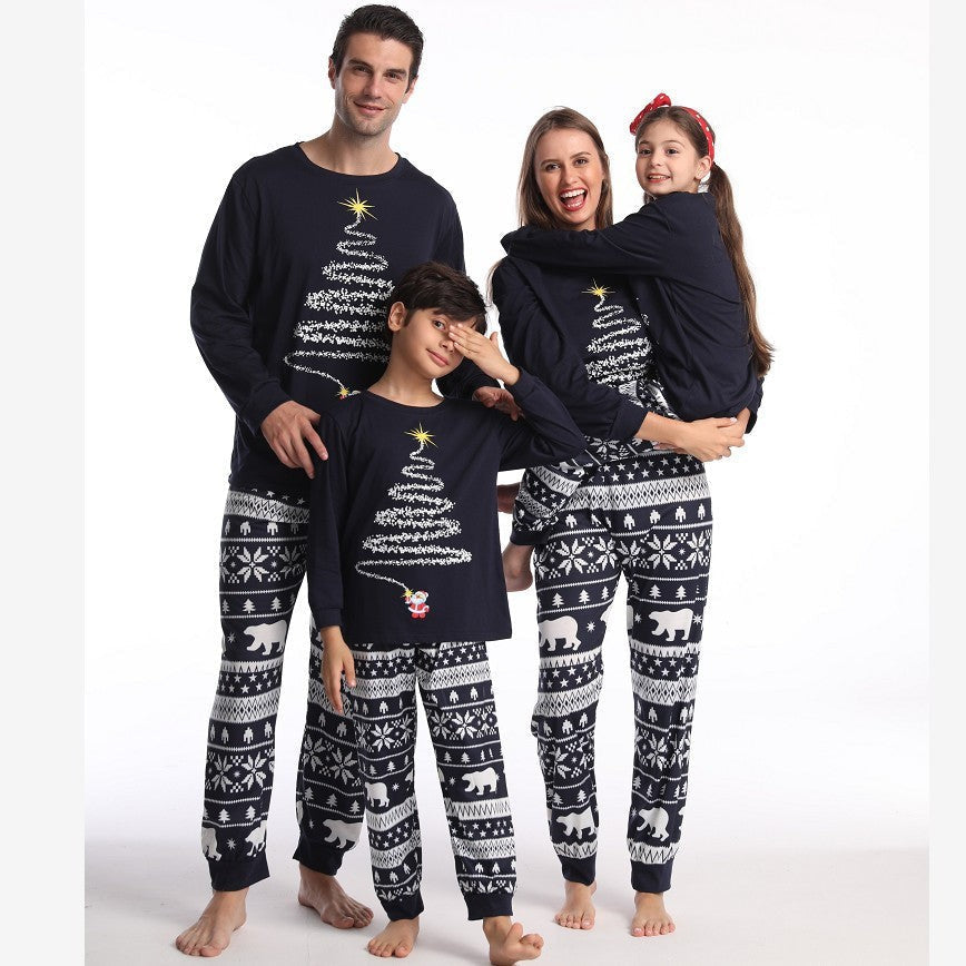 Family Matching Christmas Pajama Set with Reindeer and Snowflake Design