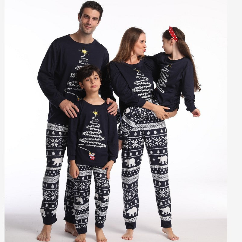 Family Matching Christmas Pajama Set with Reindeer and Snowflake Design