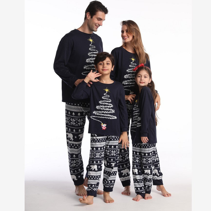 Family Matching Christmas Pajama Set with Reindeer and Snowflake Design