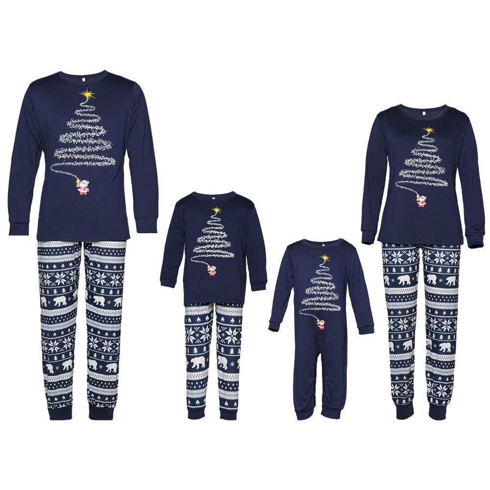 Family Matching Christmas Pajama Set with Reindeer and Snowflake Design