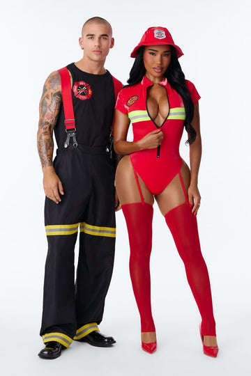 Emergency Rescue Bodysuit Set with Thigh High Stockings and Hat
