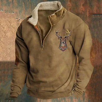 Men's cozy full-zip pullover hoodie. Comfortable long-sleeve sweatshirt for casual everyday wear & layering.
