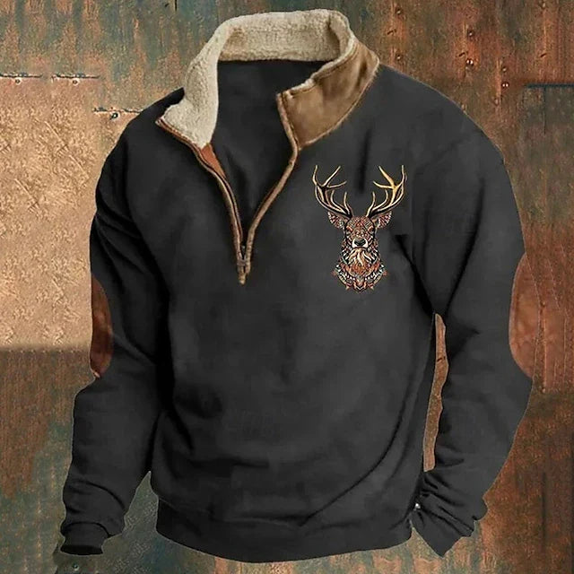 Men's cozy full-zip pullover hoodie. Comfortable long-sleeve sweatshirt for casual everyday wear & layering.