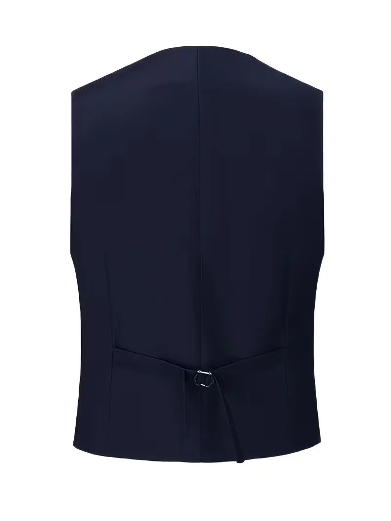 This men's slim fit double-breasted 3-piece suit with waistcoat is ideal for any formal occasion.