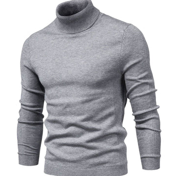 Men's Slim-Fit Turtleneck Knit Sweater - Gray