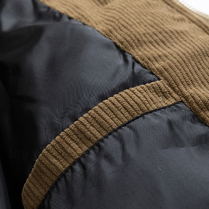 Insulated Puffer Jacket with Hood and Two Tone Panels
