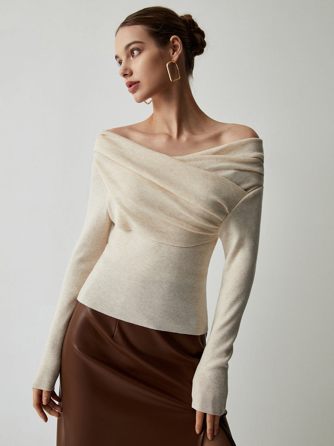 Button Front Knit Cardigan with Slim Fit, Polyester Acrylic Blend