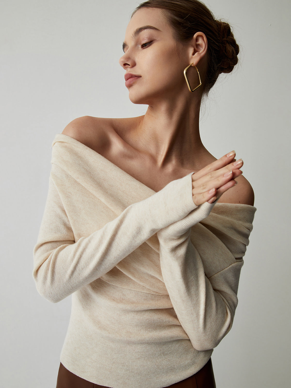 Button Front Knit Cardigan with Slim Fit, Polyester Acrylic Blend