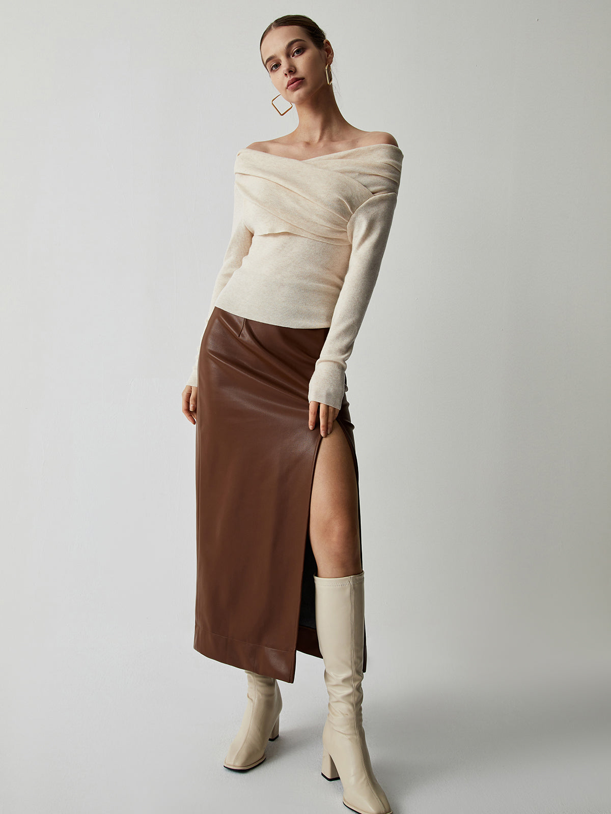 Button Front Knit Cardigan with Slim Fit, Polyester Acrylic Blend