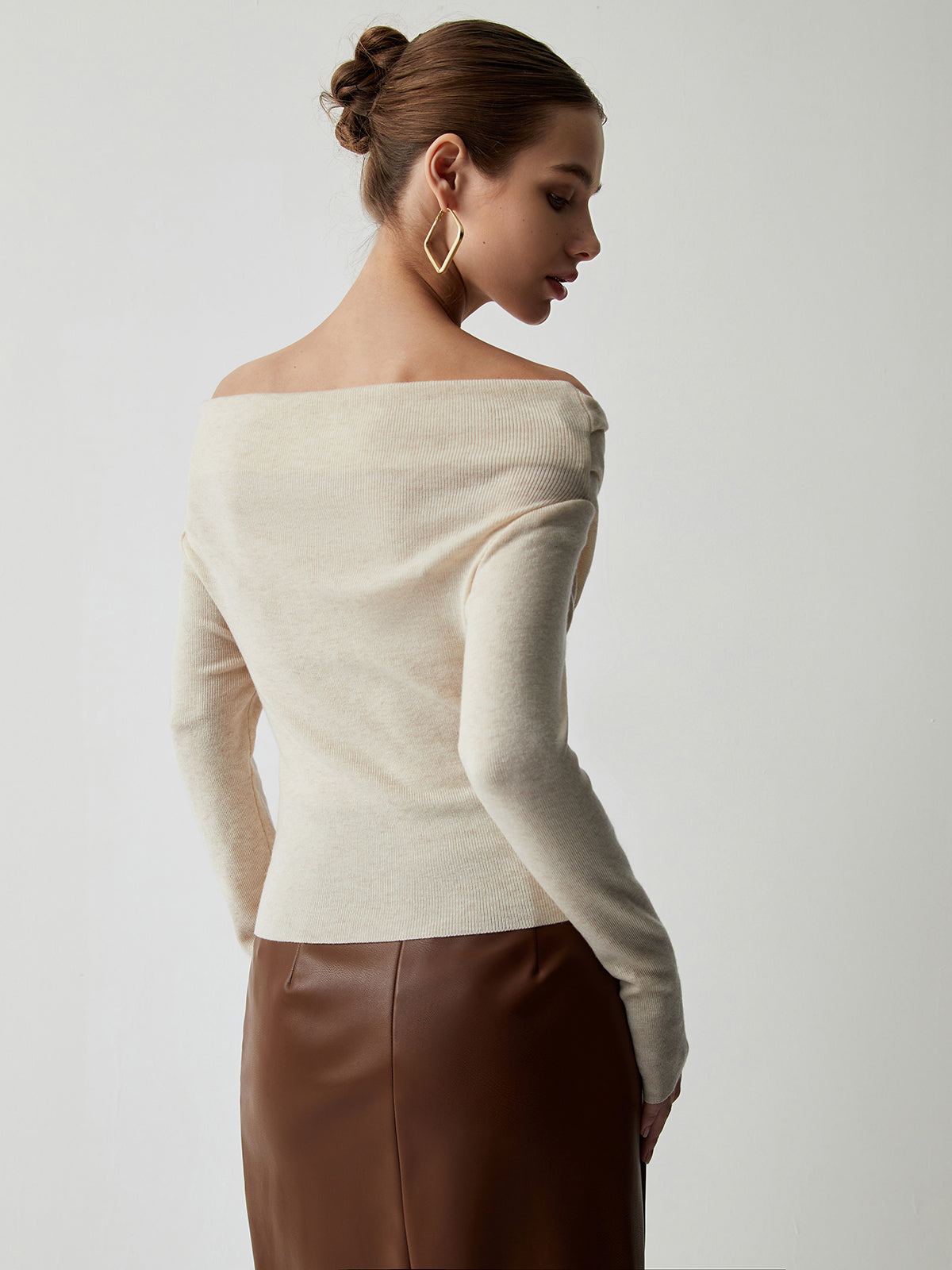 Button Front Knit Cardigan with Slim Fit, Polyester Acrylic Blend