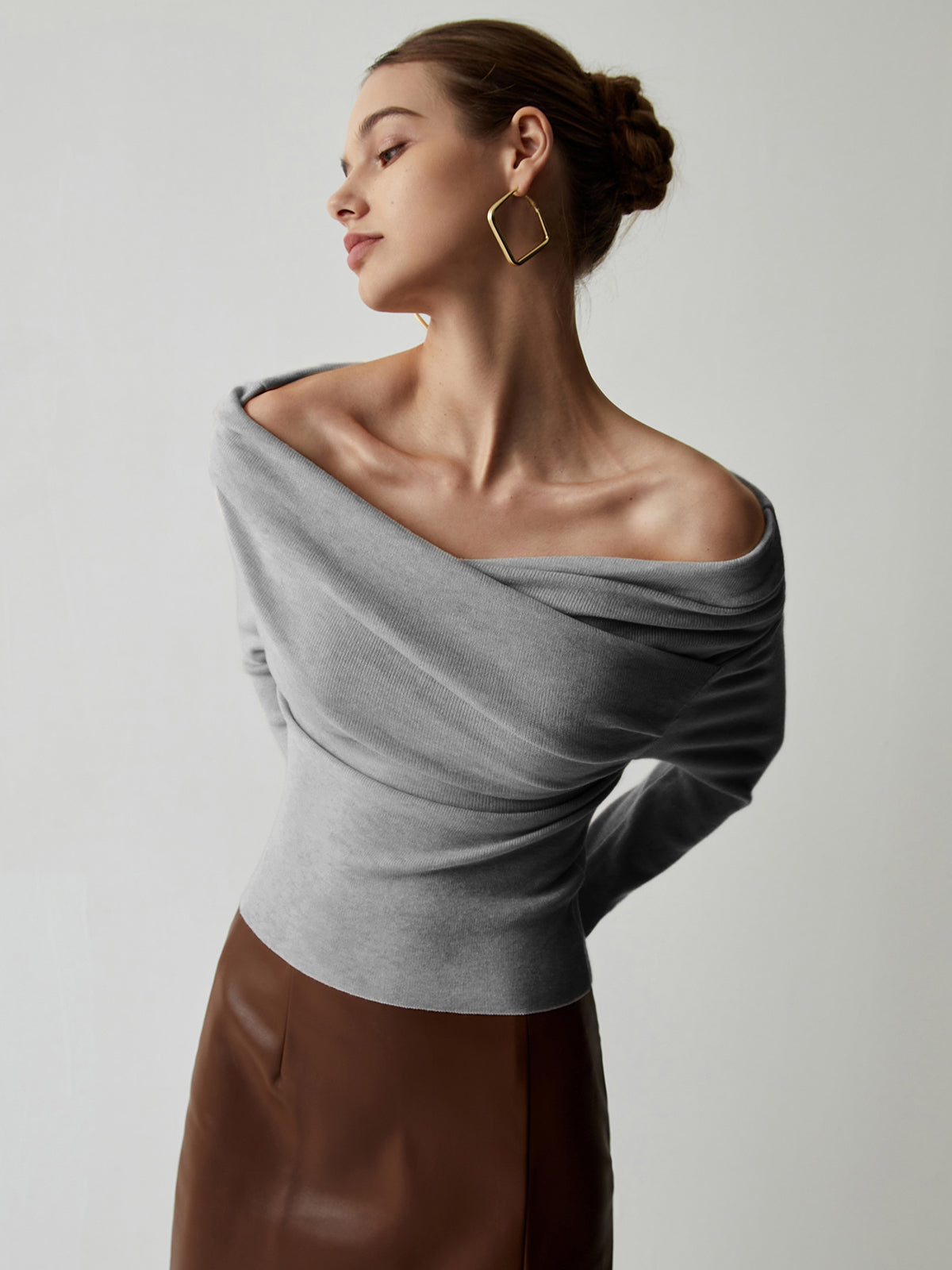 Button Front Knit Cardigan with Slim Fit, Polyester Acrylic Blend