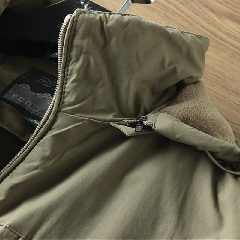 Full Zip Hooded Jacket with Drawstring Hood and Lined Interior, Wind Resistant
