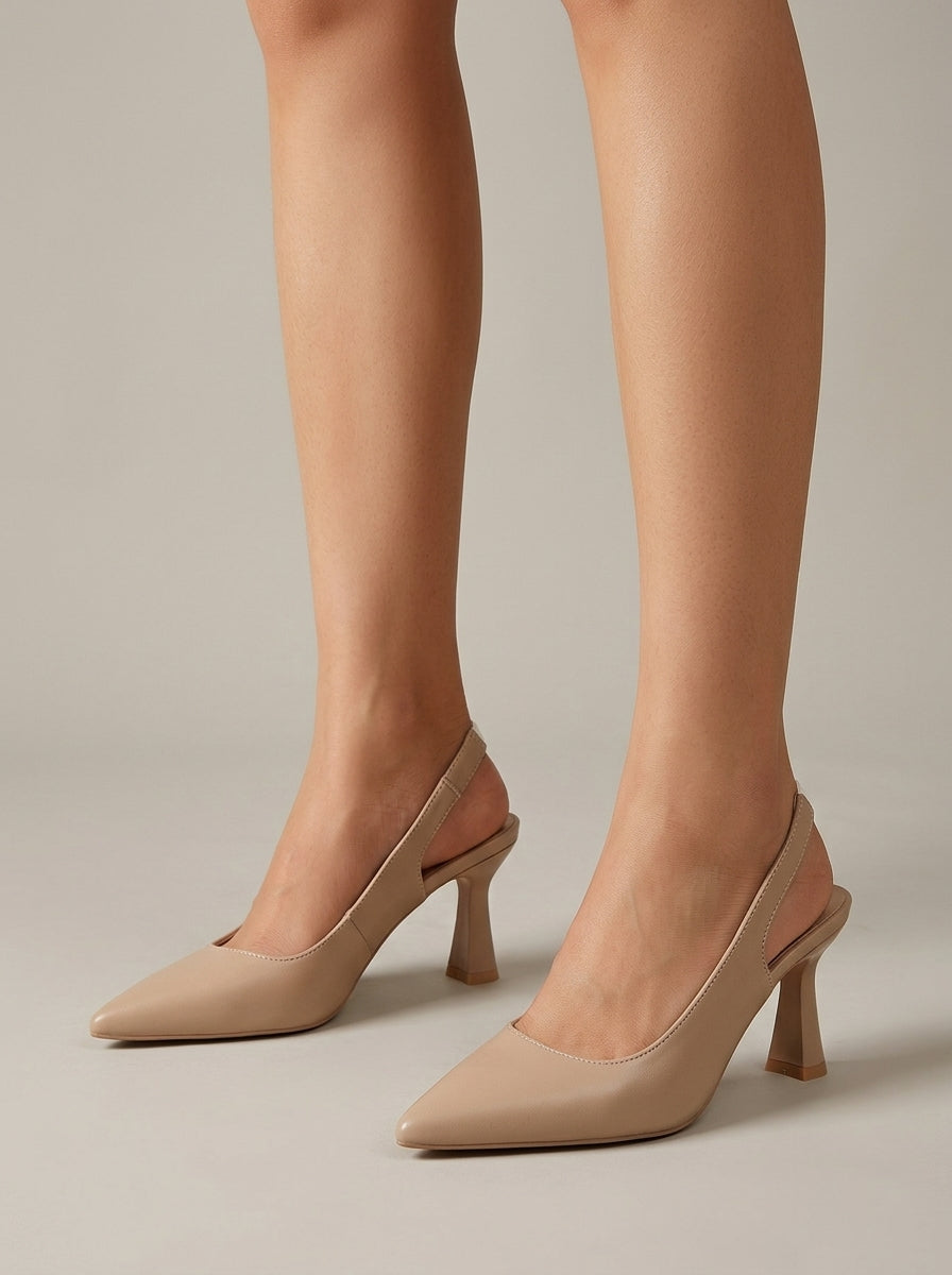 Women's Heels Pointed Toe Slingback Block Heel Mid Height