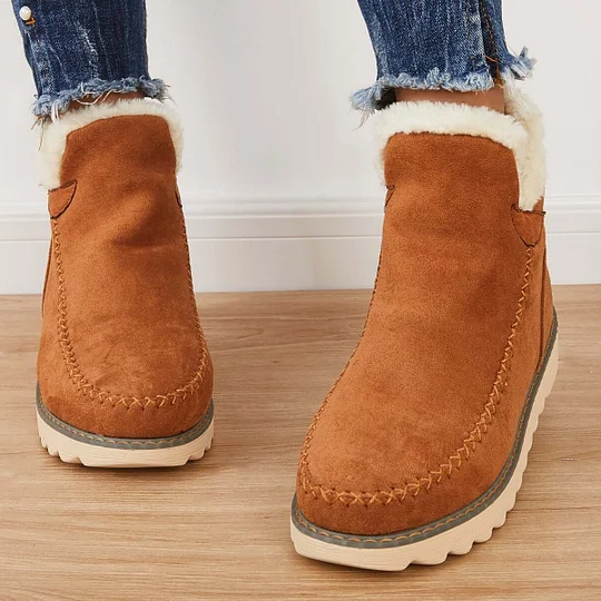 Insulated Ankle Boots with Elastic Lace Closure and Textured Grip Sole