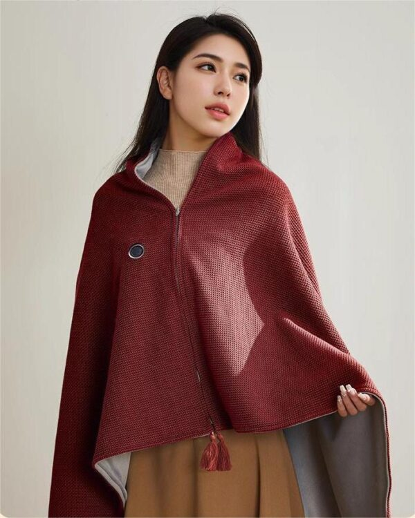 Heated Shawl with 3 Temperature Levels and Detachable Heating Element, Machine Washable